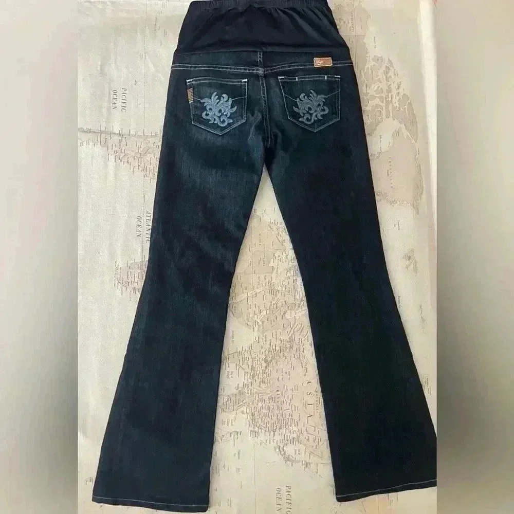 Paige Maternity 27 Dark Wash Boot Cut Shipped via USPS - Picture 5 of 8